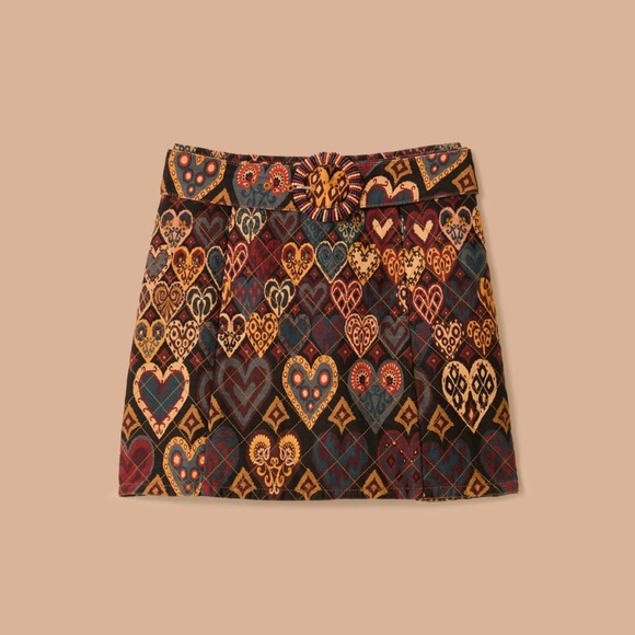 Farm Rio Black Hearts Ikat Mini Skirt - Picture 9 of 9
